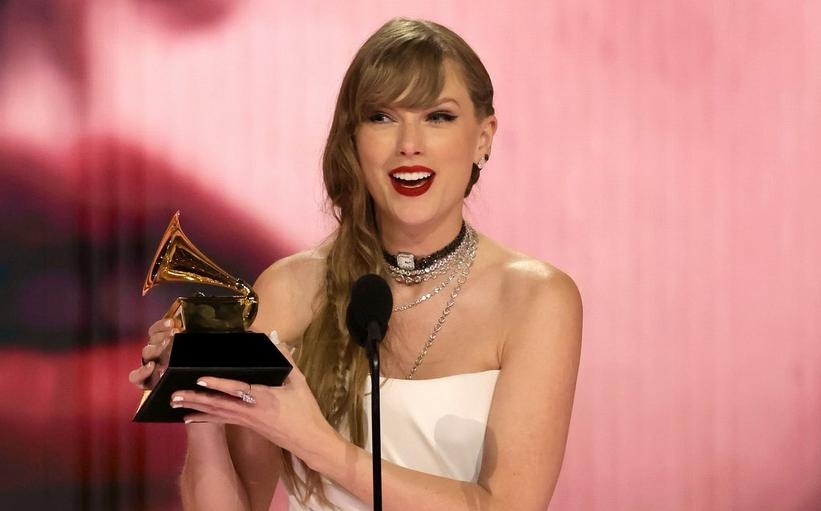 Taylor Swift says she only revealed her new record at the Grammys because she took home the trophy. Taylor Swift says she only revealed her new record at the Grammys because she took home the trophy.
